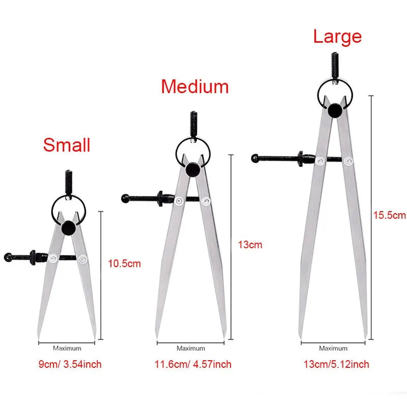 1PC Carbon Steel Scriber Divider Wheel Adjustable Wing Divider Edge Creaser Leather Stitch Hole Measure Compass Rotary Scribing