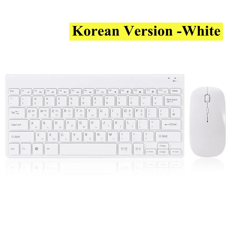 2.4G Wireless Keyboard Mouse Kits Russian French Arabic Korean Multi-media Combo For Windows 7 10 Android Ipad Laptop PC TV Box