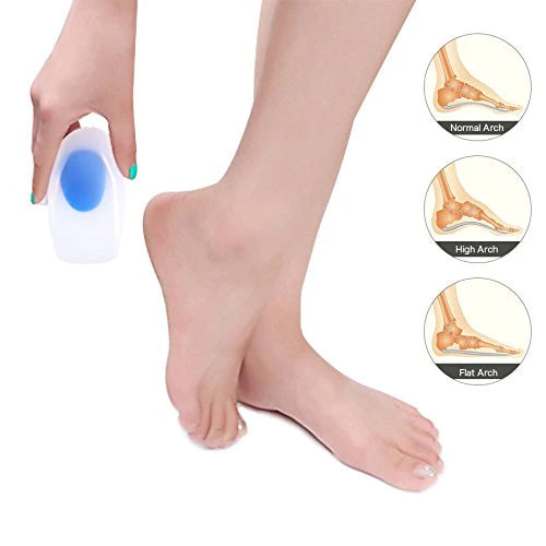 Silicone Gel Heel Cups Pads Foot Insoles