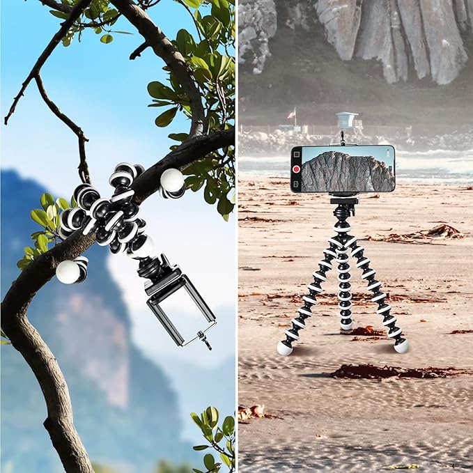 Portable Gorilla Tripod Stand with Adjustable Phone Holder – Ideal for Vlogging, Selfies & Time-Lapse Shots