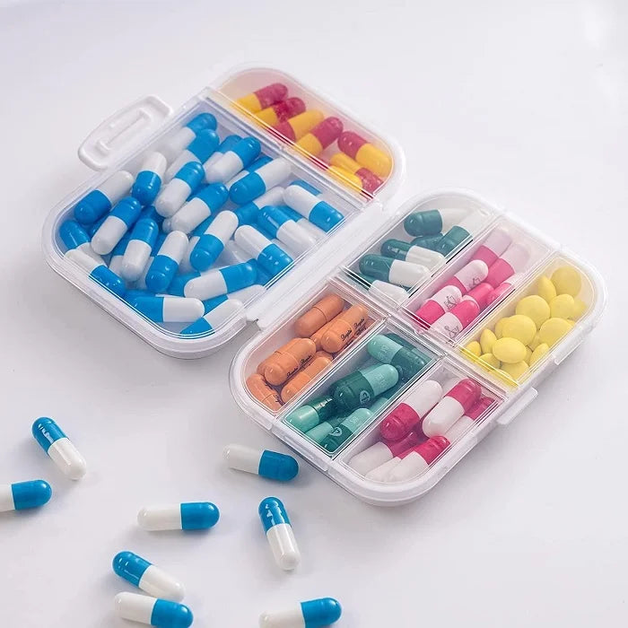 8 Compartment Portable Pill Box (Random Print)