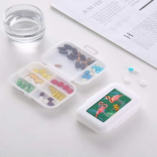 8 Compartment Portable Pill Box (Random Print)