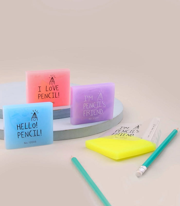 Random Logo Print Erasers