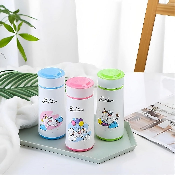 Unicorn Print Glass Water Bottle