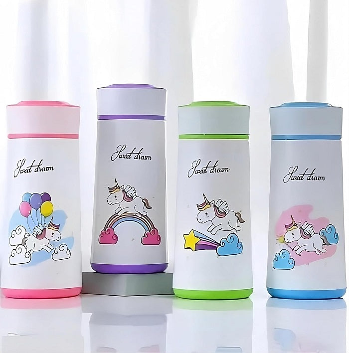 Unicorn Print Glass Water Bottle