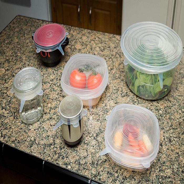 6 Pcs Silicone Lid - Heavy Quality (Random Color)