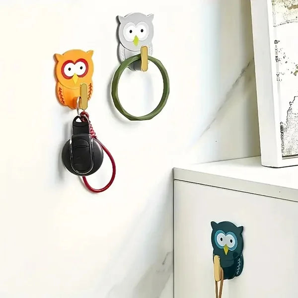 Owl Sticky Wall Hook (Pack of 3 Pcs)