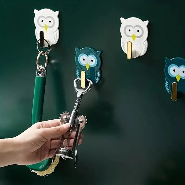 Owl Sticky Wall Hook (Pack of 3 Pcs)