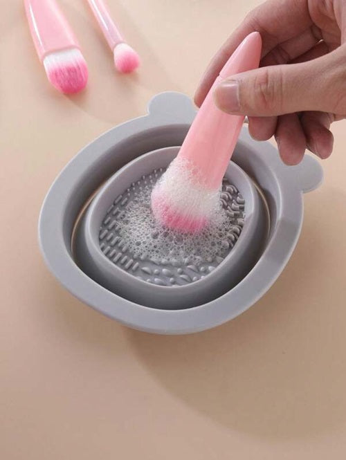Silicone Makeup Brush Cleaning Folding Tray