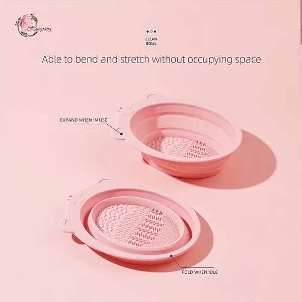 Silicone Makeup Brush Cleaning Folding Tray