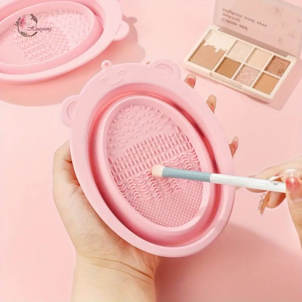 Silicone Makeup Brush Cleaning Folding Tray