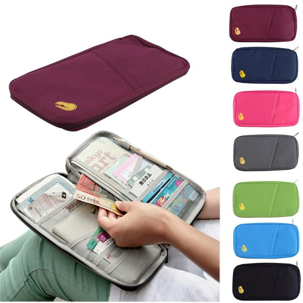Long Passport Travel Pouch (Pink Color), Long Travel Passport Pouch Credit Debit Card Ticket Coins Money Holder Wallet