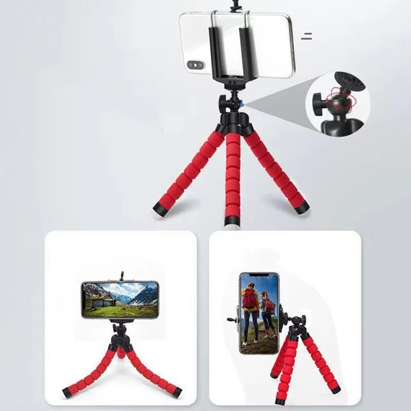 Adjustable Flexible Phone Holder, Mini Tripod for Mobile, Portable and Flexible Adjustable Cell Phone Stand Holder