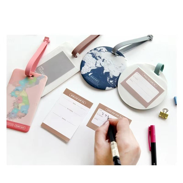 World Map Luggage Tag, Fashion Map Luggage Tag, Travel Accessories, Suitcase Map Travel Luggage Tag