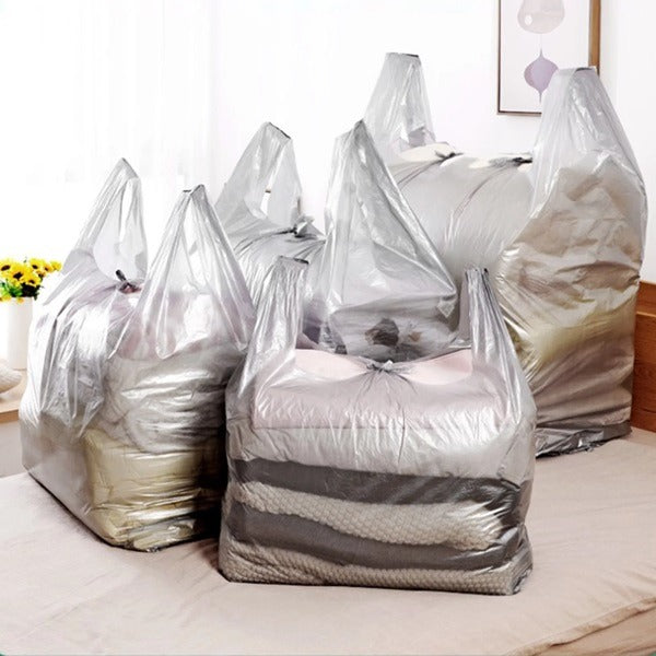 10 Pcs Extra Large Packing Bag (75*110 cm), Capacity Packing Bag Set, Portable Blanket or Pillow Storage Bag with Handles Large Thickened Quilt Large Moving House Luggage Bags Moisture-proof Clothes Storage Bag