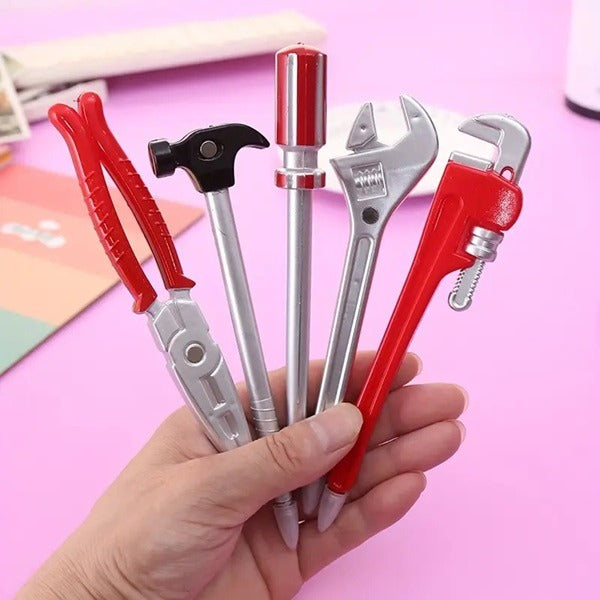 Hardware Tool Shape Ball Pen (Pack of 2 Pcs), Pipe Wrench Pincer Pliers Art Knife Spanner Hammer Screwdriver Design for School Kids and Skilled Worker