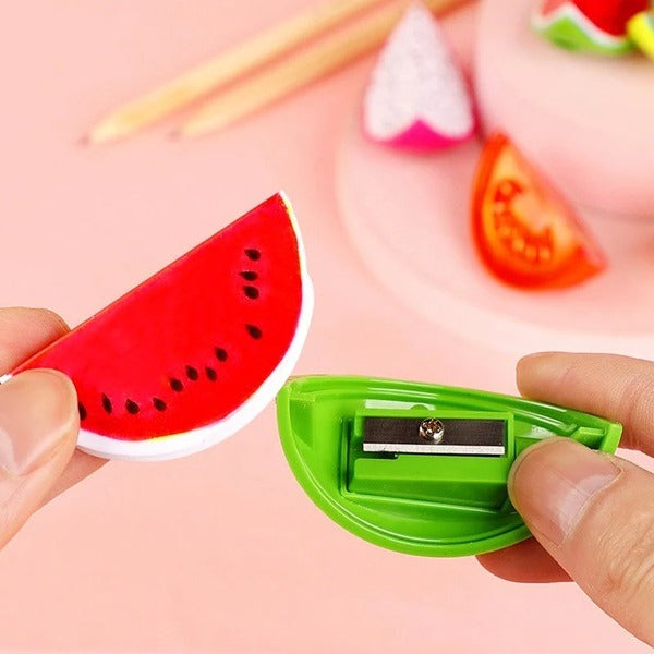 Fruit Shape Pencil Sharpener (Pack of 4 Pcs), Sharpener for Kids Fruit Shape Sharpener for Girls (6 pcs)
