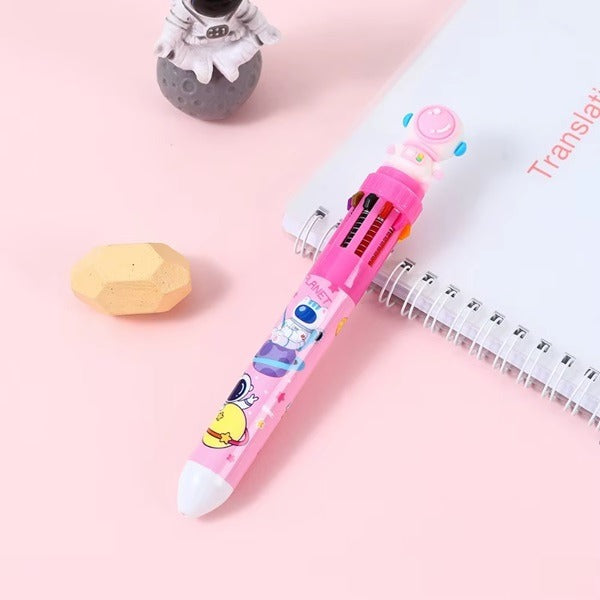 10 Colors Astronaut Ball Pen (Pack of 2 Pcs), 10 In 1 Ball Point Pen, Space Theme Return Gifts For Kids