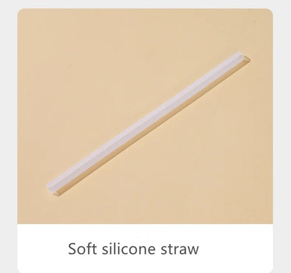 Cartoon Printed Glass Sipper Mug With Silicone Straw