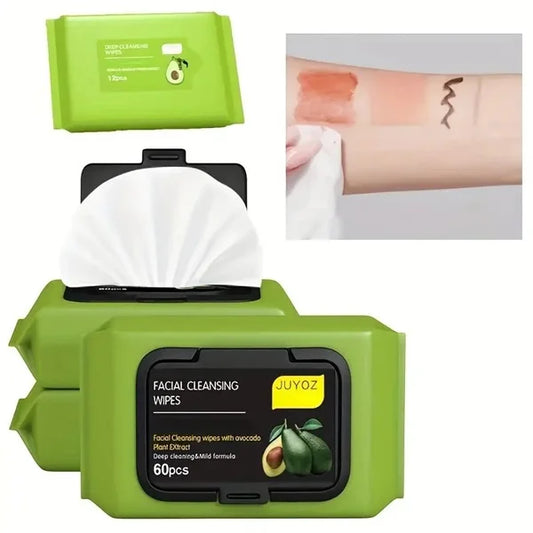 60 Pcs Avocado Makeup Remover Wipes