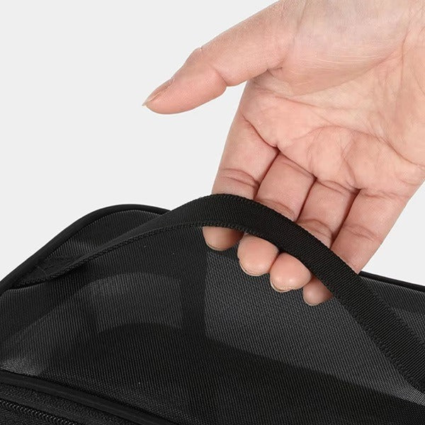 Travel Cosmetic Mesh Bag, Cosmetic and Toiletry Organizer Beauty Bag with Zipper, Portable Travel Storage, Mesh Bag for Makeup and Accessories, Travel, Camping, Business Trips, and Beach [Random Colour]