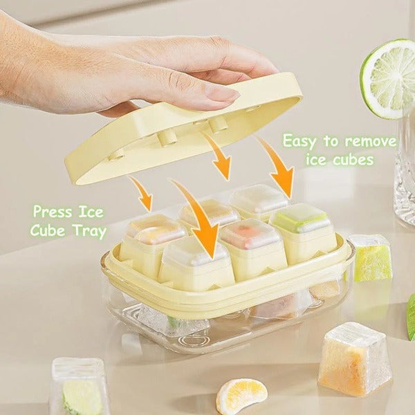 6 Grid Ice Tray With Pop Cover