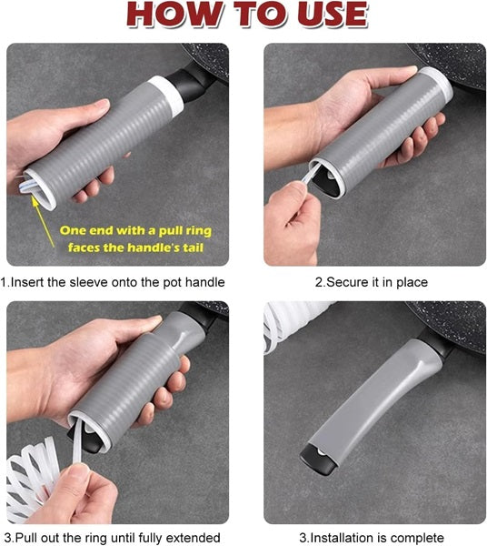 Multifunctional Pot Handle Insulation Cover, Cast Iron Skillets Handle Cover-Pot Handle, Heat Insulation Silicone Covers, Anti-Scald Handle Protectors for Frying Pan