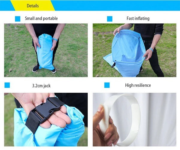 Inflatable Camping Air Sofa, Portable Air Sleeping Bed Lounger for Beach, Camping & Trekking