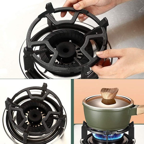 Gas Stove Support, Round Shape Cast Iron Gas Pan & Pot Stabilizer