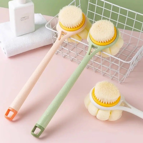 Double Sided Bath Brush With Long Handle
