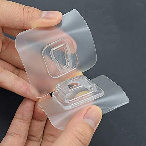 6*6 cm Sticker U Hook Male Female Set, Magic Transparent Adhesive Wall Hooks