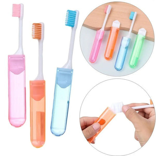 Foldable Travel Toothbrush (Pack of 2 Pcs), Portable & Hygiene Toothbrush