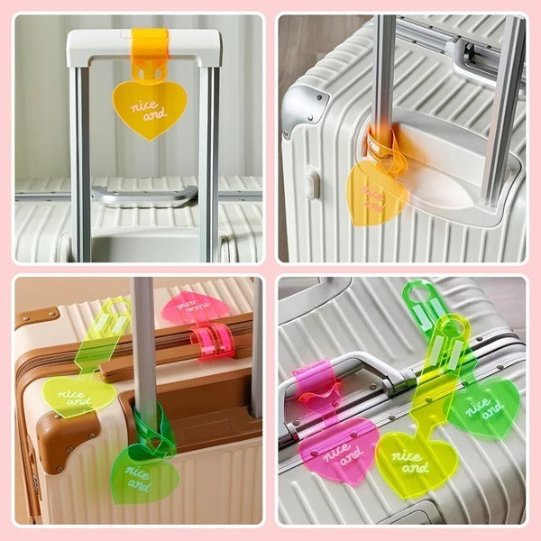 PVC Fluorescent Luggage Tag for Suitcase, Bags Labels Travel Accessory