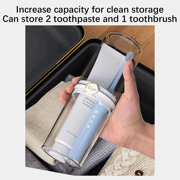 Luxury Transparent Toothbrush Cup, Portable Toothbrush Transparent Cup Set for Health & Hygiene