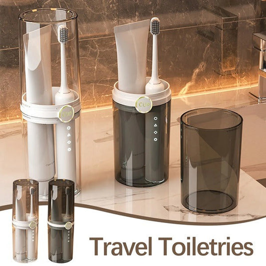 Luxury Transparent Toothbrush Cup, Portable Toothbrush Transparent Cup Set for Health & Hygiene