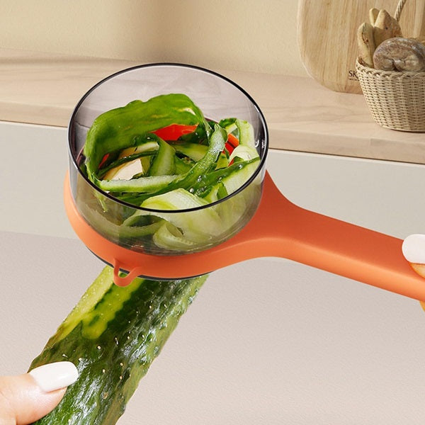 Peeler with Storage Box, Stainless Steel Multifunctional Fruit and Vegetable Peeler with Container