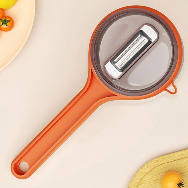 Peeler with Storage Box, Stainless Steel Multifunctional Fruit and Vegetable Peeler with Container