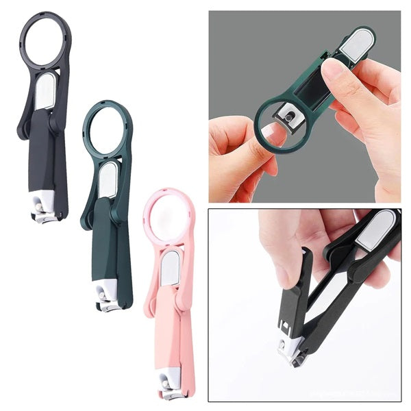 Magnifying Nail Cutter with 3X Zoom Lens, Precision Nail Clipper with Enhanced Visibility for Fingernails & Toenails, Stainless Steel Professional Nail Care Tool for Adults