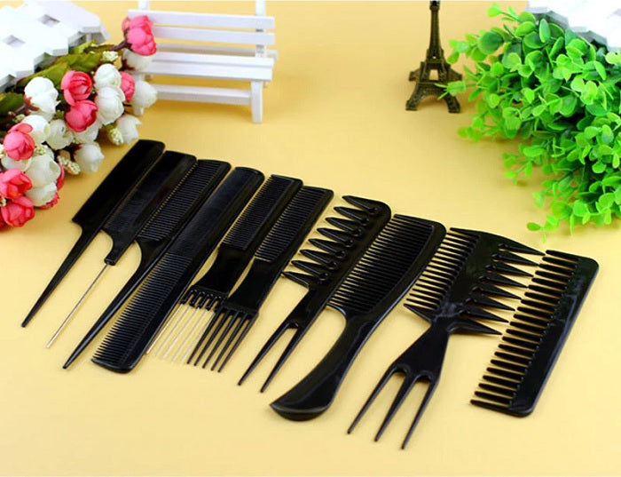 10 Pcs Hair Styling Professional Comb - Great for Hairdressers and Home Use