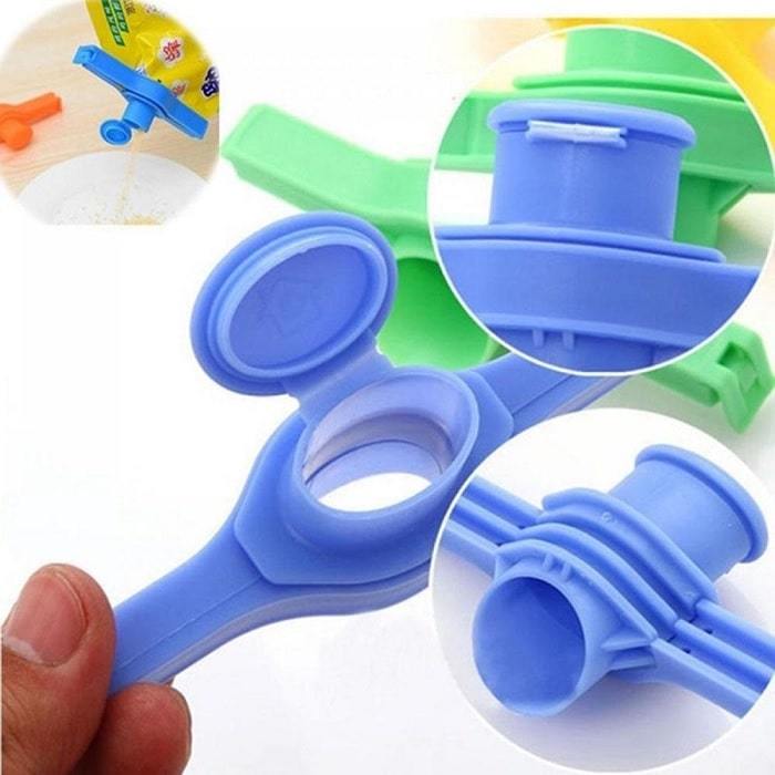 Food Bag Sealing Clip with Nozzle (Pack of 5 Pcs)