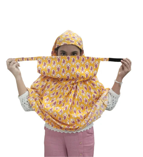 Printed Scarf Cum Mask With Face Cover Sun Protection (Random Print)