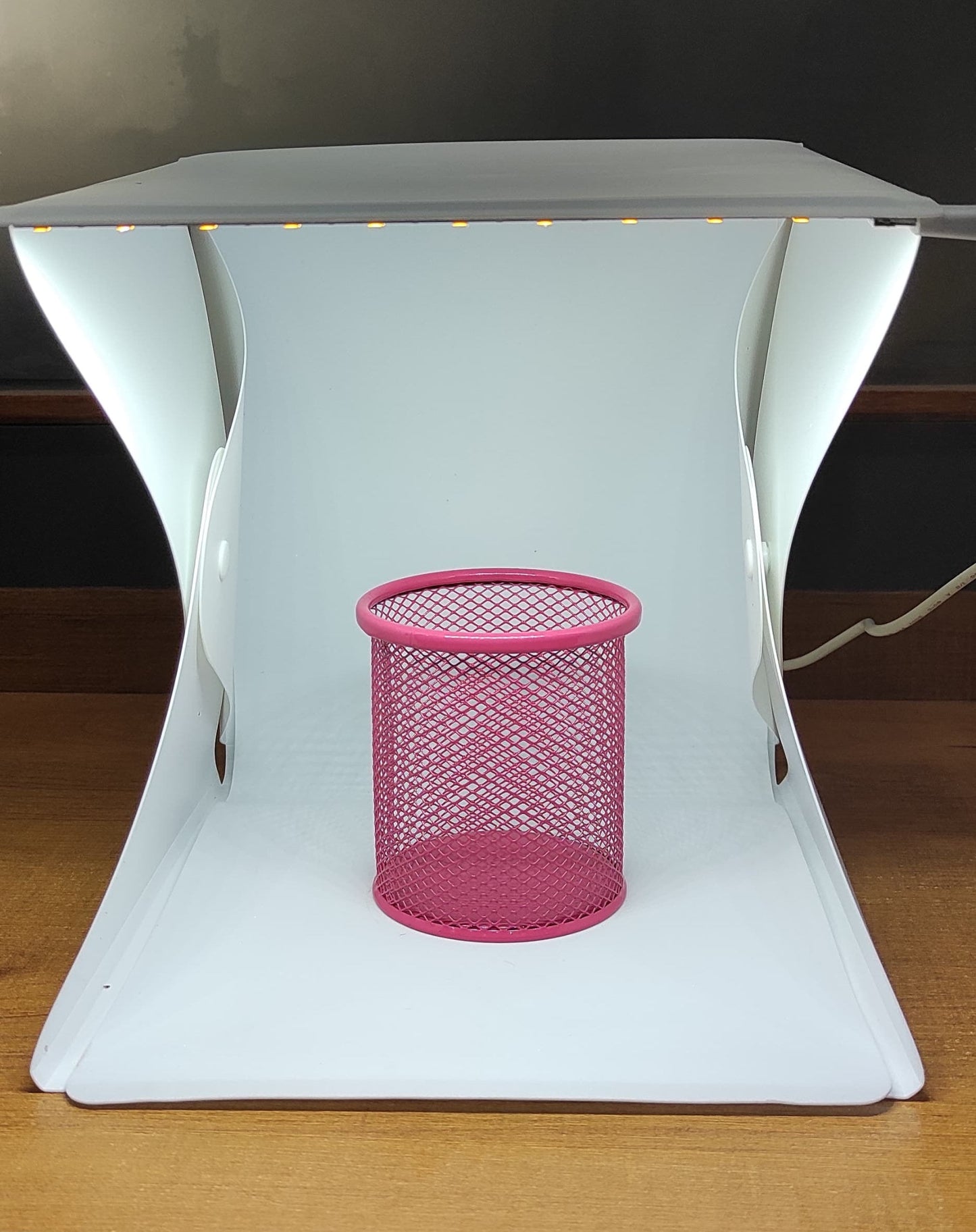 Compact 20cm White Mini Photo Studio Box with 20 LED Lights+ 2 Backdrops