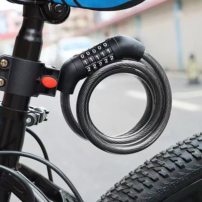 Heavy Duty  Number Combination Multipurpose Lock Anti-Theft, Steel Cable Safety Lock with for Bike, Bicycle (Random Color)