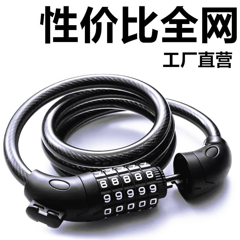 Heavy Duty  Number Combination Multipurpose Lock Anti-Theft, Steel Cable Safety Lock with for Bike, Bicycle (Random Color)