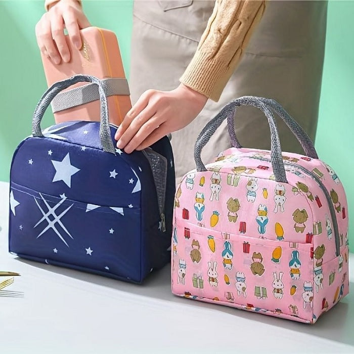 Random Print Lunch Bag With Pocket