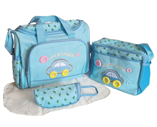 4 Pcs Bag Set Diaper Nappy Changing Baby Diaper Bag Mummy Bag Handbag (Random Color)