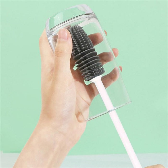 Silicone Bottle Cleaning Brush Long Handle for Baby Bottle, Water Bottle, Containers, Vase and Glass, Bottle Cleaner for Home and Kitchen Accessories