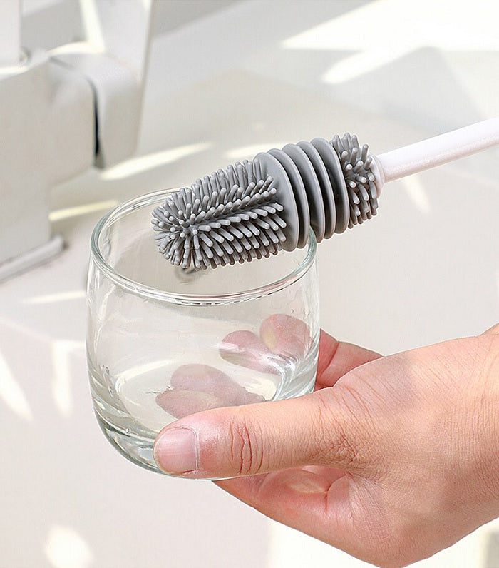 Silicone Bottle Cleaning Brush Long Handle for Baby Bottle, Water Bottle, Containers, Vase and Glass, Bottle Cleaner for Home and Kitchen Accessories