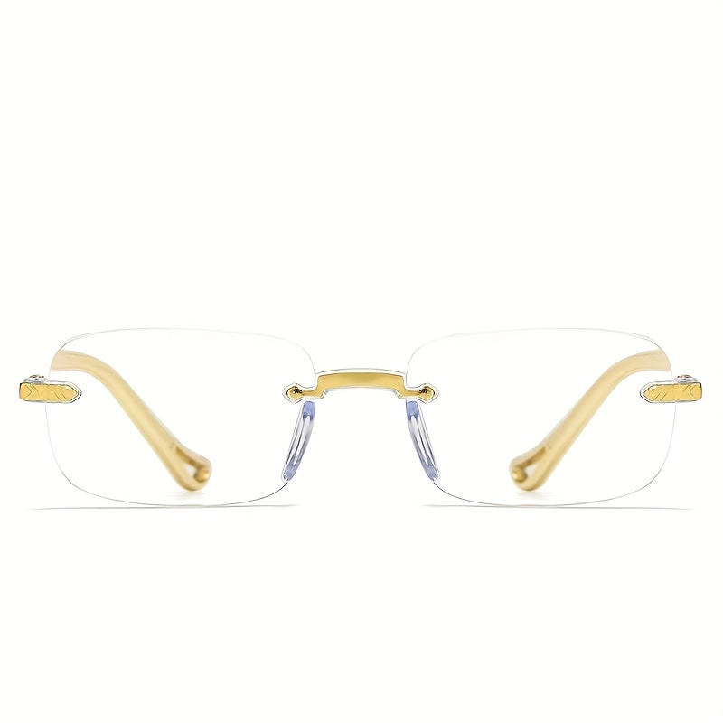 1 Pc Smart Zoom Golden and Sliver Reading Glasses, Suitable for Business Office Wear, High-end and Fashionable Golden and Silvery Edge Reading Glasses for Outdoor Use (Random Color Shipped)