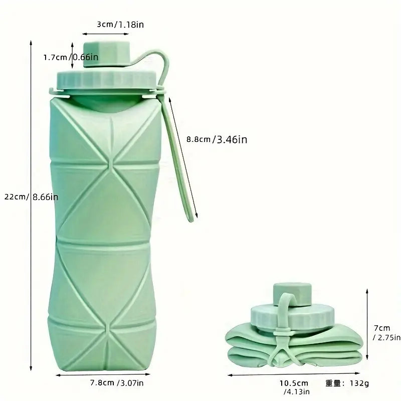 Portable Silicone Water Bottle – 600ML Leak-Proof & Space-Saving Design (random color)